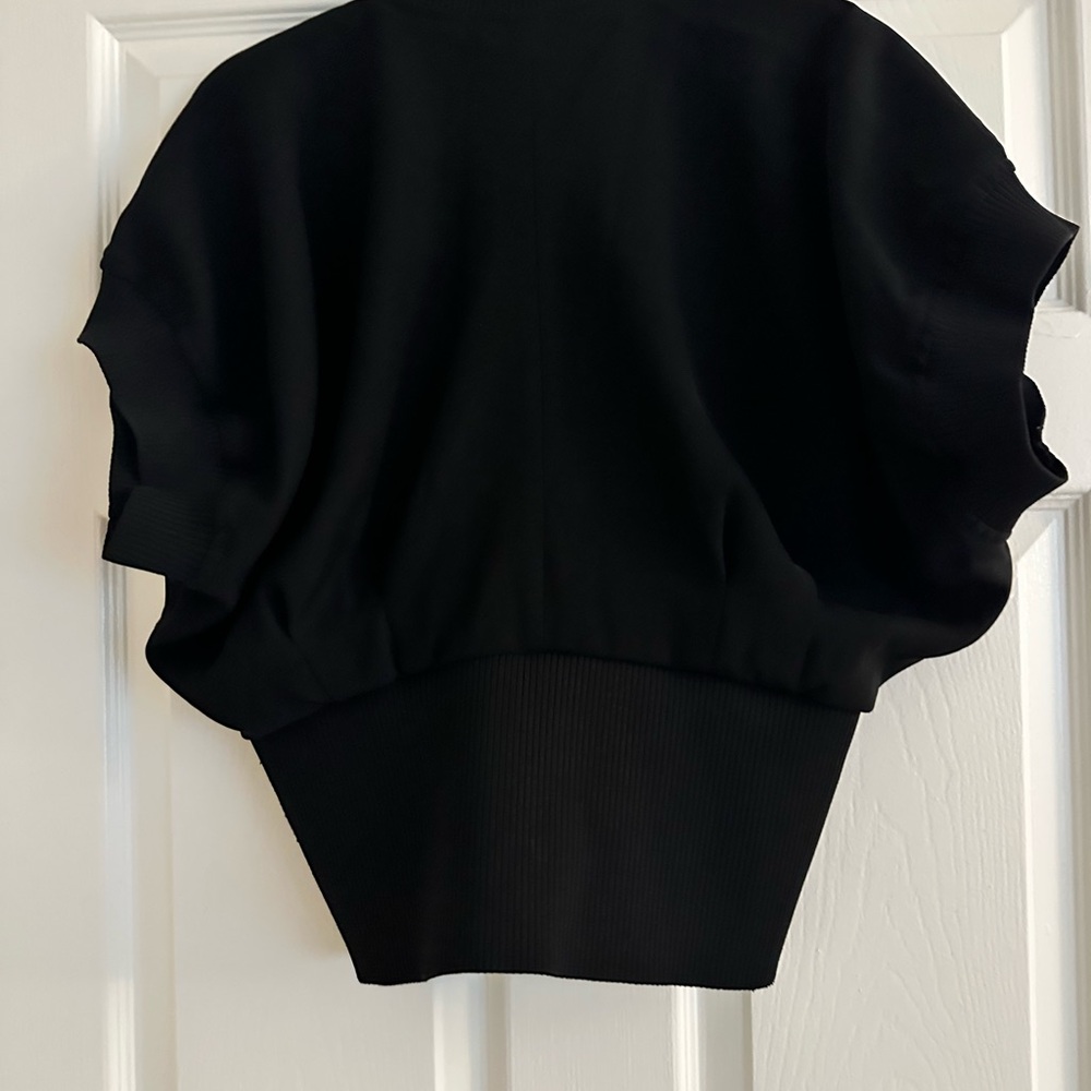 Louis Vuitton Black Zip-Front Short-Sleeve Knit Jacket - Picture 2 of 2